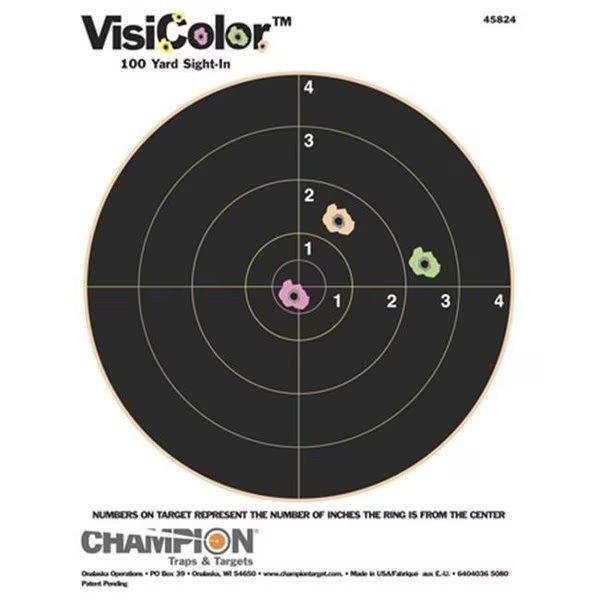 Champion CH-45824 Champion VisiColor High - Visibility Paper Targets  8 in.  Bull  10pk, Champion, Mfr#: PY-A-1877